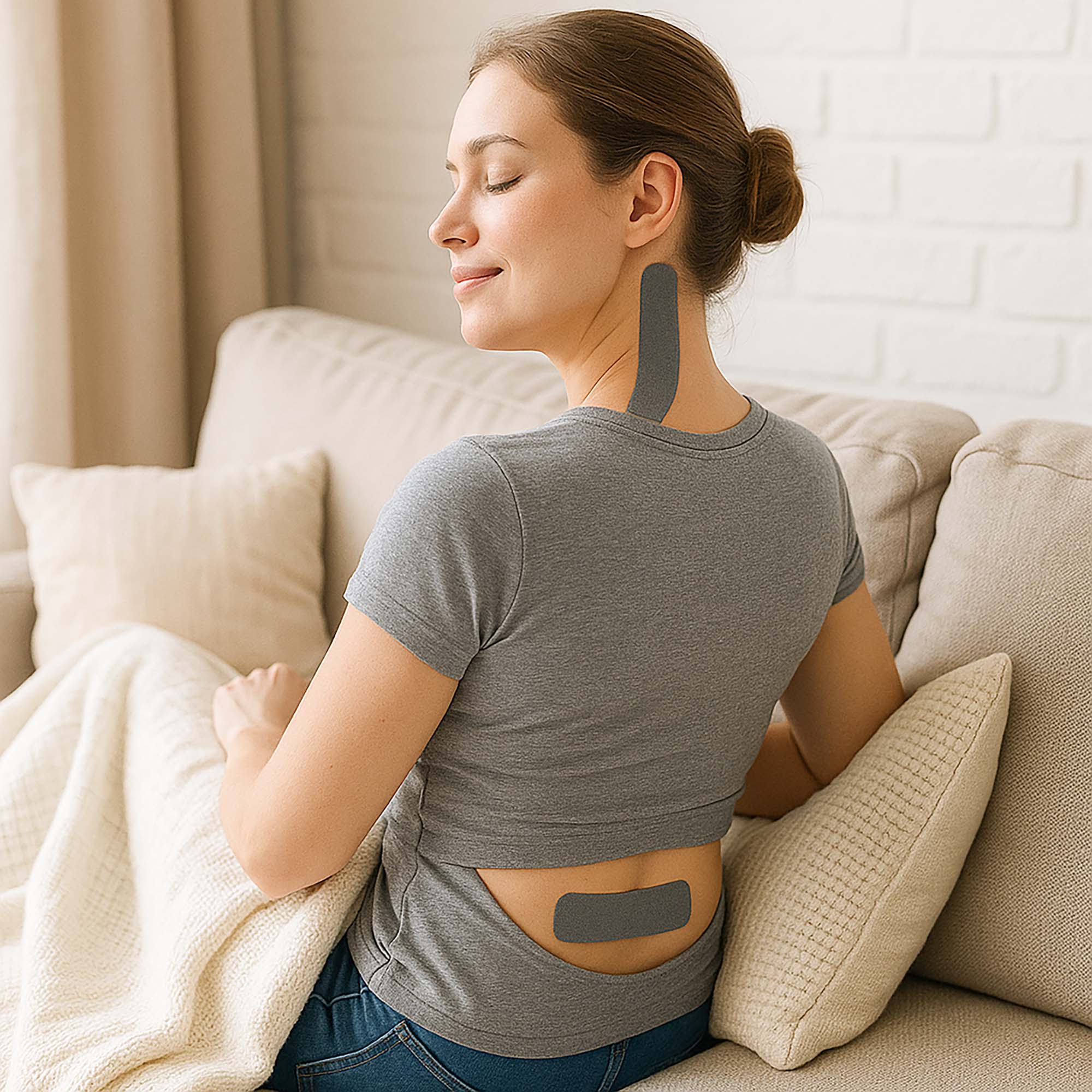 Šedý Kineziologický tejp 5mx5cm Voděodolný Elastický na bolest svalů - Obrázek 7