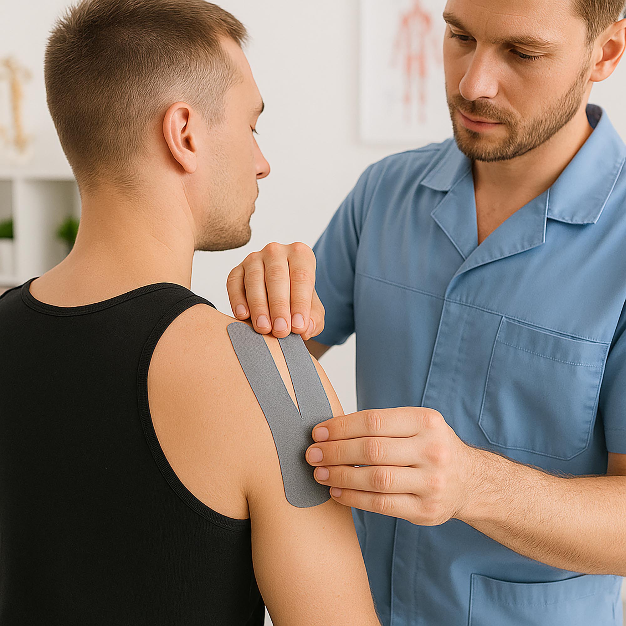 Šedý Kineziologický tejp 5mx5cm Voděodolný Elastický na bolest svalů - Obrázek 2